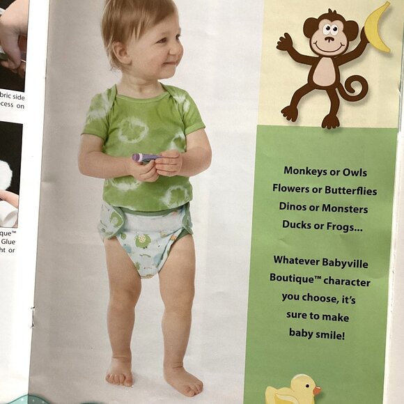 Dritz Babyville Boutique Cloth Baby Diapers Made Easy Book W Cut-out Patterns - Picture 5 of 7